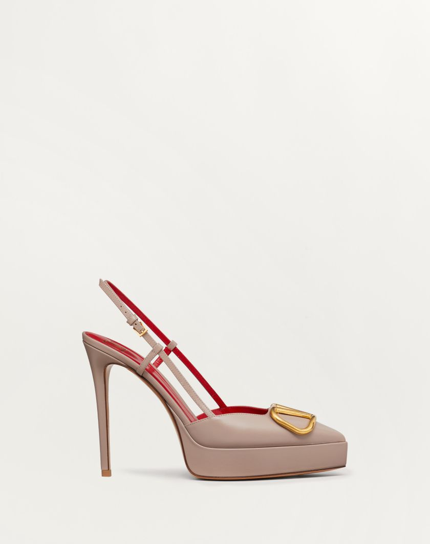 VLOGO SIGNATURE CALFSKIN SLINGBACK PLATFORM PUMP 120MM - Image 5